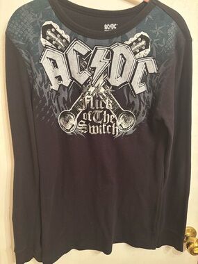 AC/DC Flick of the Switch Long Sleeve Graphic Tee - Black